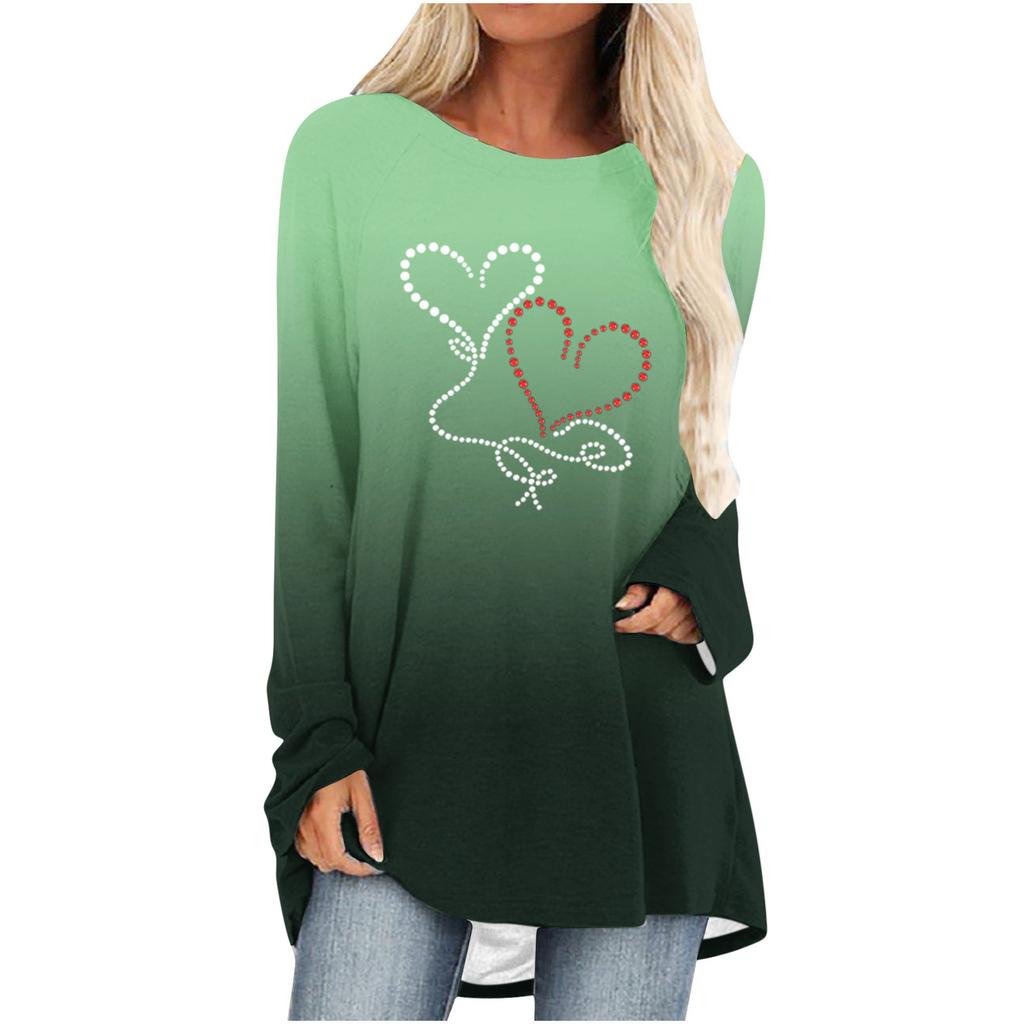 Принт Love 2024 женская весна и осень повседневная мода темпераментная мода утягивающая юбка с длинными рукавами WA1