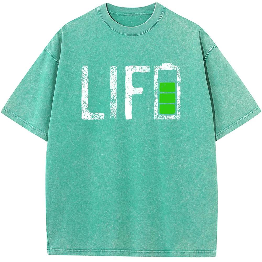 Мужские повседневные хлопковые футболки с коротким рукавом, надпись Battery Life, мужская футболка, мужская женская повседневная модная футболка оверсайз