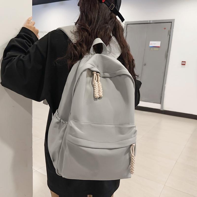 Школьная сумка для студенток, большой емкости, однотонный рюкзак, мужской рюкзак для средней школы, школьный рюкзак