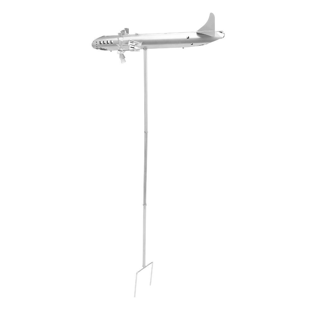8pcs Iron Metal Wind Spinner Silver Garden Windmill Decor Airplane Windmill Garden Yard Patio