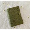 Embossed Flower Leather Journal: Handmade Deckle Edge Grimoire Meditation Gifts