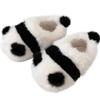 YUYAKESHI Cute Panda Winter Room and Comfortable for Indoor Use Sizes Non-Slip Shoes, Fluffy, Warm, Soft, (Ankle Wrap, 24-24.5cm)