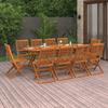 VidaXL Solid Acacia Wood Garden Dining Furniture 11 Pcs Patio Table and Chairs Dining Set 3086977