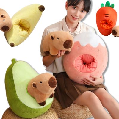 35/45 см креативная фруктовая плюшевая кукла-подушка Капибара трансформируется в авокадо, банан, клубнику, морковь, плюшевую игрушку в подарок для девочек