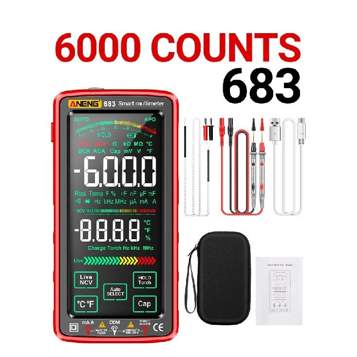 ANENG 681/682/683 Pro 6000 Count Voltage Tester Current Meter Rechargable Digital Multimeter Non-contact Electric Measuring Tool