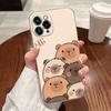 Капибара Милый Прозрачный Чехол Для Apple iPhone 17 16 15 14 13 12 11 Pro Max 16 Plus 16E 17Air 17Pro Чехол Для Телефона Силиконовый Funda
