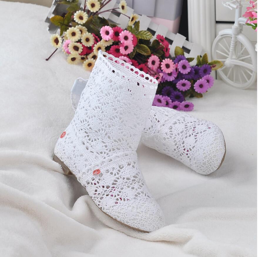 2025 полые ботинки обувь дышащая вязаная сетка модные с высоким голенищем летние женские ботинки с высоким голенищем женская обувь 11 цветов