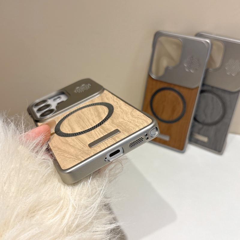 Для Magsafe Жесткий ПК + Имитация дерева ПУ Кожаный Чехол для Телефона Для Samsung S26 Ultra S24 S22 S23 S25 Ultra Plus FE A57 A56 A55 A37 A36 A35