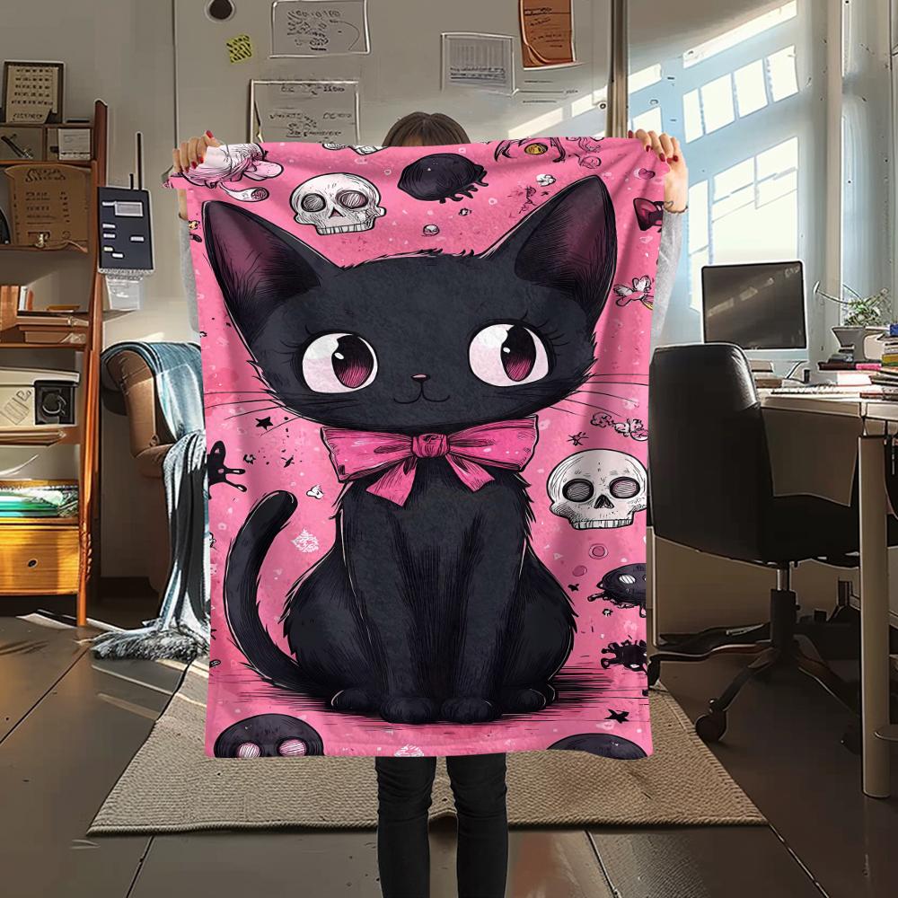 Pink Series Kittens Puppies Print Flannel Blanket,High quality Comfortable for All Seasons,Home Decor,Warmth and Comfort,Perfect for Christmas Gifts