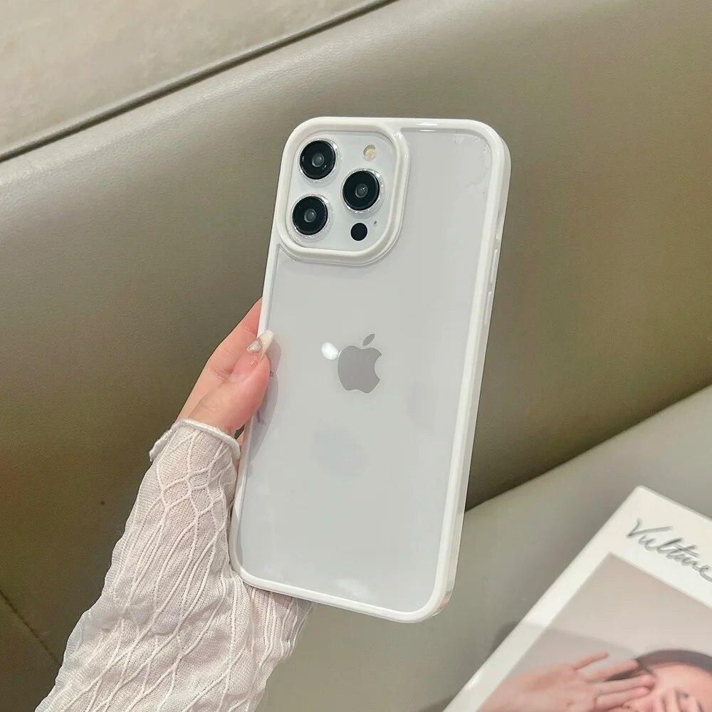 Роскошный противоударный чехол ярких цветов для iPhone 15 14 13 12 11 Pro Max X XS XR 8 7 Plus, мини-прозрачный жесткий акриловый чехол