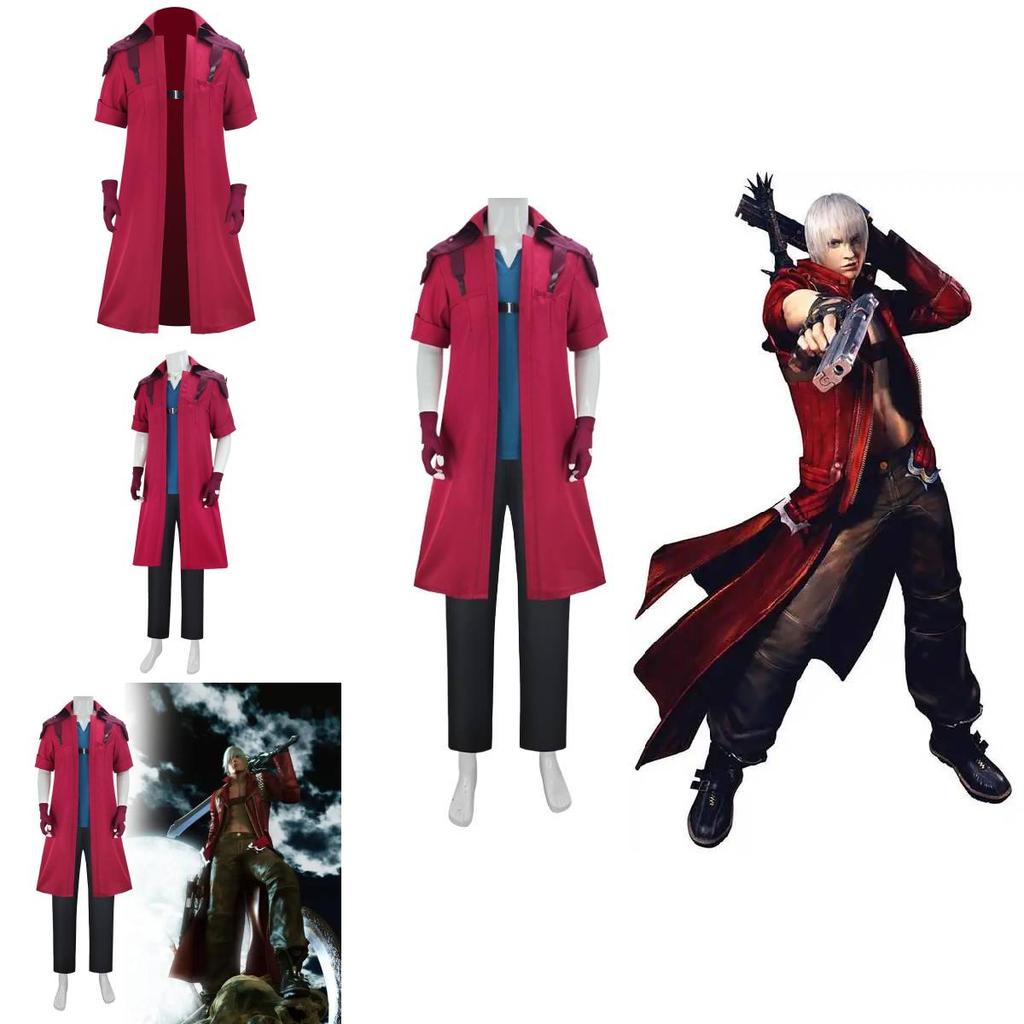 Devil May Cry Данте Косплей Костюм Комплект С Курткой Брюками Перчатками Для Аниме Игры Ролевой Игры