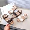 Сандалии для малышей, детские летние сандалии с бантом, модные детские повседневные сандалии на плоской подошве с открытым носком, универсальные для школы