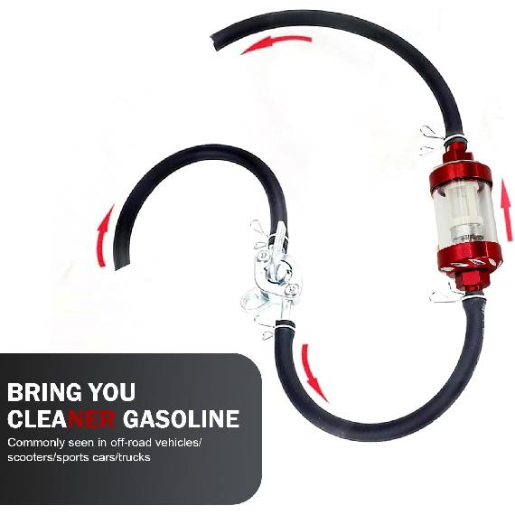 Downhill 1 PC Car Fuel Filter, In-line Fuel Filter, Alloy Rust-Proof and Durable Efficient Filter Oil Cup, Engine Protection Oil Filtering Cup
