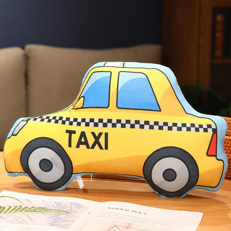 Мультяшная Подушка-Игрушка в Форме Транспорта, Принт, Экскаватор, Машина, Самолет, Детская Развивающая Плюшевая Игрушка