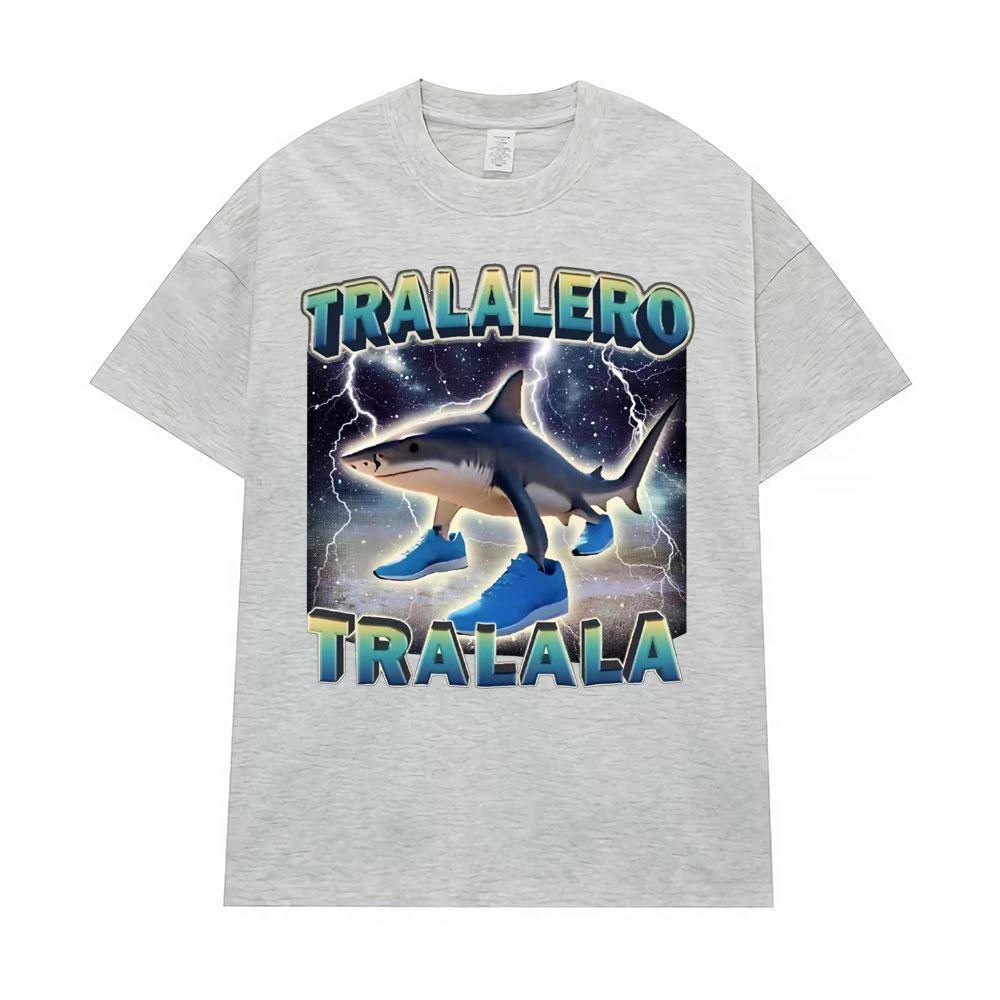 Tung Tung Tung Sahur Bombardiro Crocodilo Funny Meme T-shirt Men Women Italian Brainrot Tralalero Tralala Loose Men's T Shirts