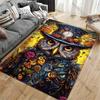 Steampunk owl vibrant artistic design carpet Yoga living room room decor children's crawling mat doormat area rug