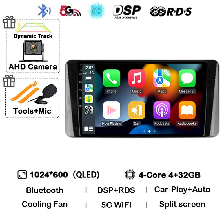 Android 14 Carplay Автомагнитола для Volkswagen Polo Mk6 VI 2020 2021 2022 Видео Мультимедийный Плеер Навигация GPS Стерео Аудио
