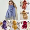 1PC Polyester Fiber Ladies Scarf Soft 200x68CM Warm Shawls Large Wraps Thick Solid Color