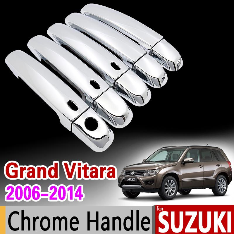 Хромированная накладка на ручку для Suzuki Grand Vitara 2006-2014, комплект накладок Grand Nomade Escudo 2007 2009 2010 2012, аксессуары для стайлинга автомобилей
