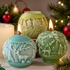 DIY Christmas Candle Round Ball Reindeer Silicone Mold Handmade Aroma Plaster Resin Mould Christmas Candle Making Supplies