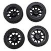 4PCS RC Rally Tires Fit for Tamiya TT01 XV02 70mm 1:10 Scale Plastic Nylon RC Car Wheel Hub Tire Black