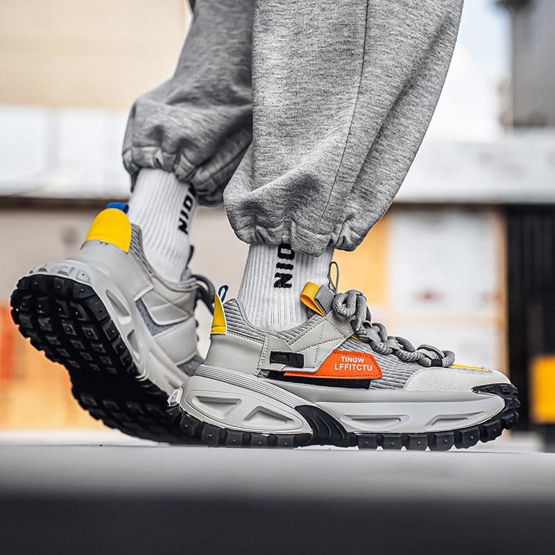 Массивные кроссовки мужские дизайнерские ретро спортивная обувь модная повседневная кожаная тканевая дышащая с увеличением роста на плоской платформе обувь для спортзала