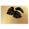 Feeby Canvas print, Gold tropical leaves monstera
