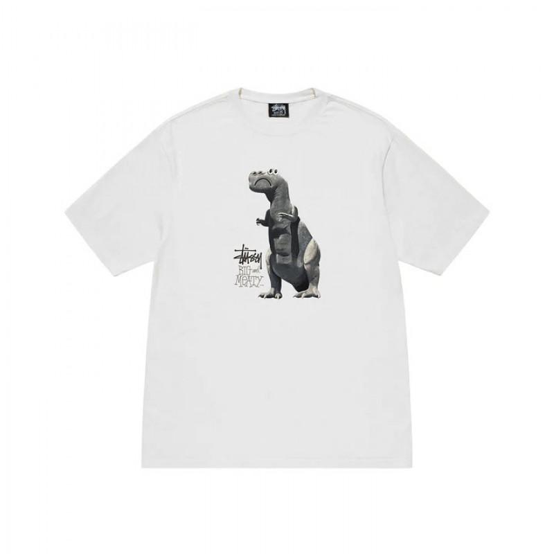 STU Print T-Shirt Loose Fit Crew Neck Short Sleeve Unisex Casual Top