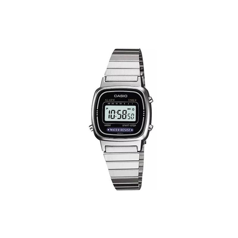 Casio Серия YOUTH - маленькие металлические квадраты, классические ретро маленькие серебристые блоки, ЖК-дисплей, кварцевый механизм, ремешок из нержавеющей стали, японский LA670WA-1D