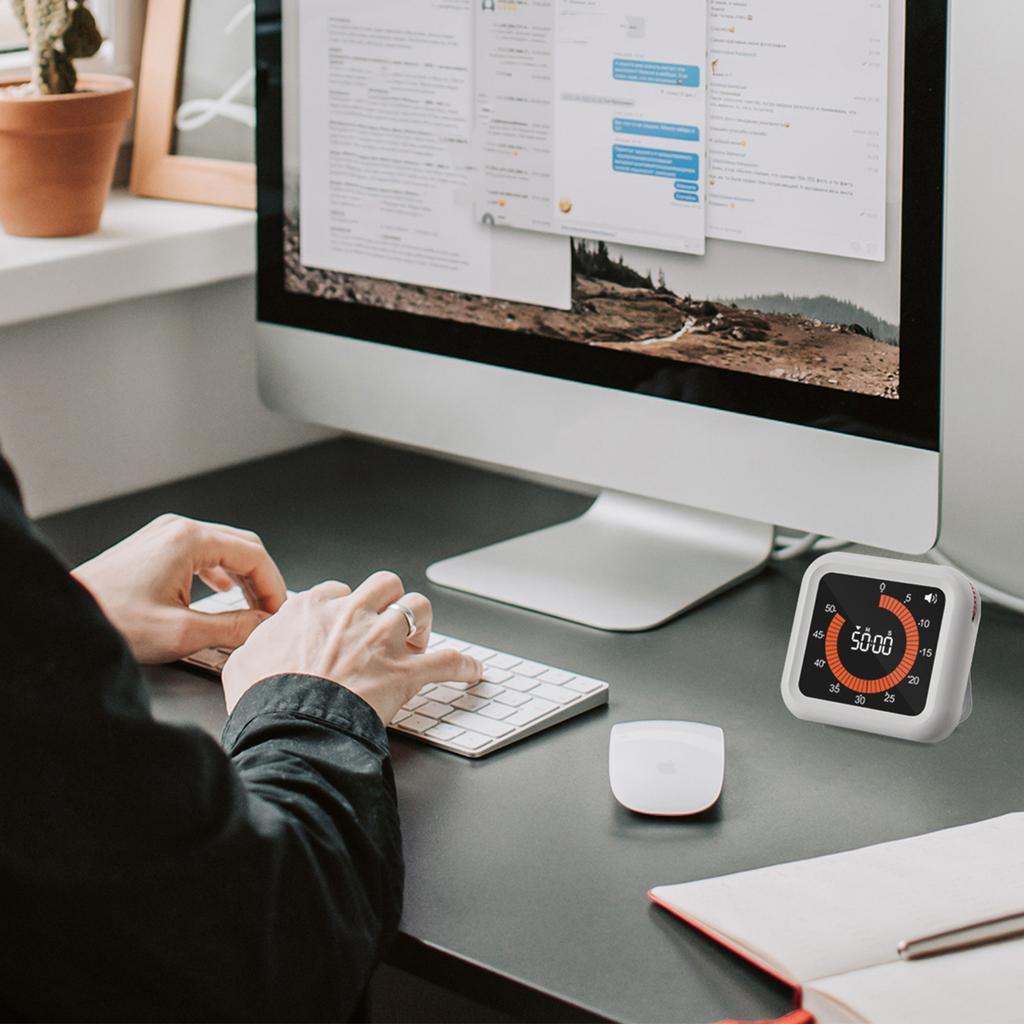 Новый поворотный таймер, умный, бесшумный, визуальный, аналоговый таймер для детей и взрослых, дополнительный счетчик часов с оповещением для кухни, читального зала в помещении