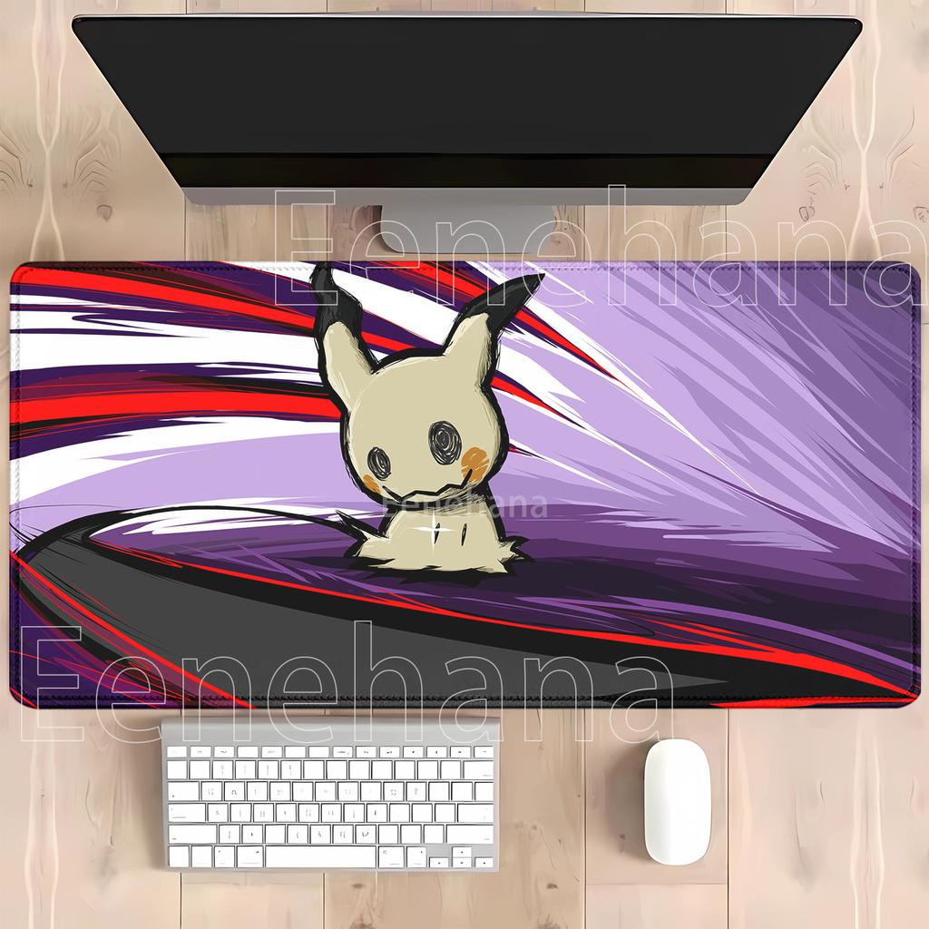 Hd Printing Mouse Pad Mimikyu Anime Kawaii Pc Keyboard Overlock Gaming Mousepad Offices Nonslip Base 40x90cm Desk Mat