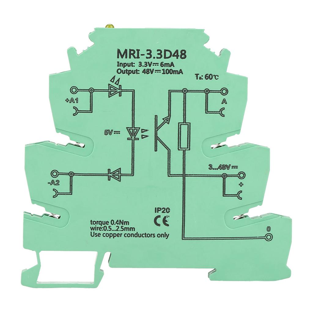 MRI 3.3D48 DC Photoelectrical Coupler Isolating PLC Relay Module Input 3.3VDC Output 3 48VDC