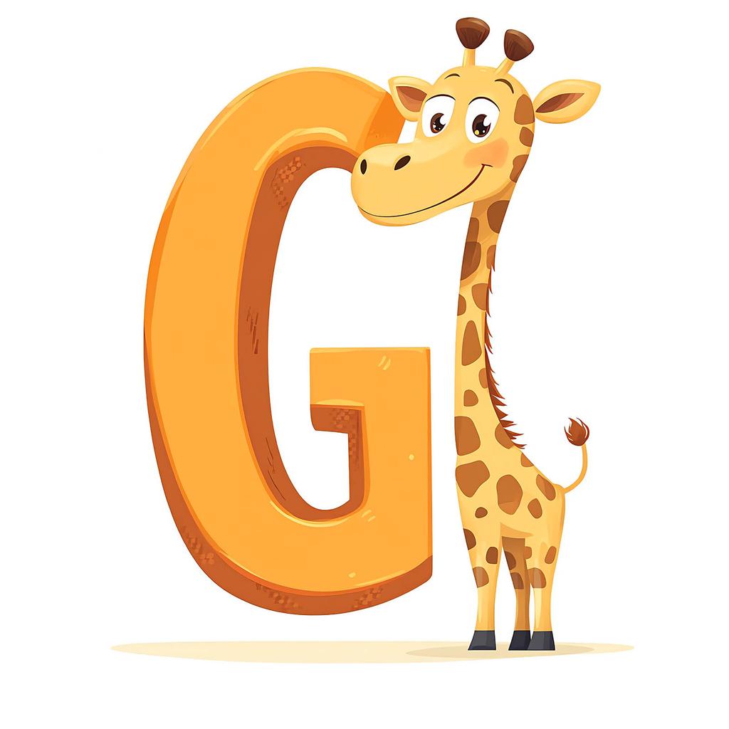 Plakat Litera G Z Żyrafą Plakat Litera G Z Żyrafą, 40X50 Cm, Bez Ramy, Papier Matowy 230 Gsm