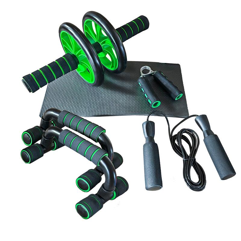 5-Piece Fitness Set: Ab Wheel & Push-Up Bars for Comprehensive Core Training