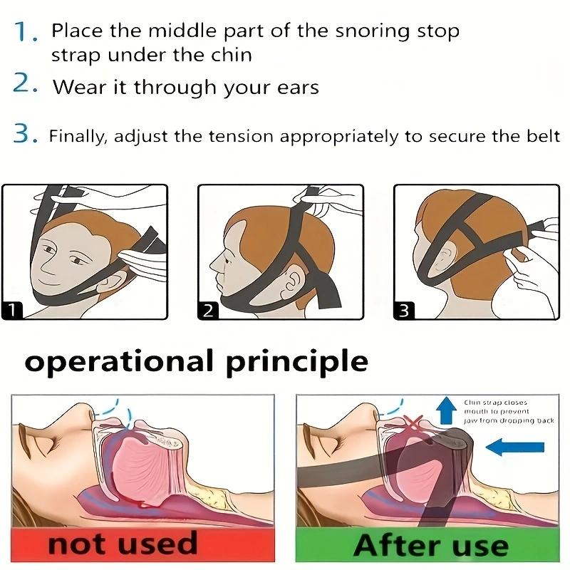Регулируемый пояс против храпа для облегчения храпа, дышащий ремешок для подбородка, ночное средство для сна, поддержка челюсти, защита от храпа для мужчин и женщин