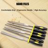 6Pcs/Set Files Ergonomic Handle High Precision Multipurpose Flat/Triangle/Half-Round/Round/Square/Taper Hand Files Set for Wood