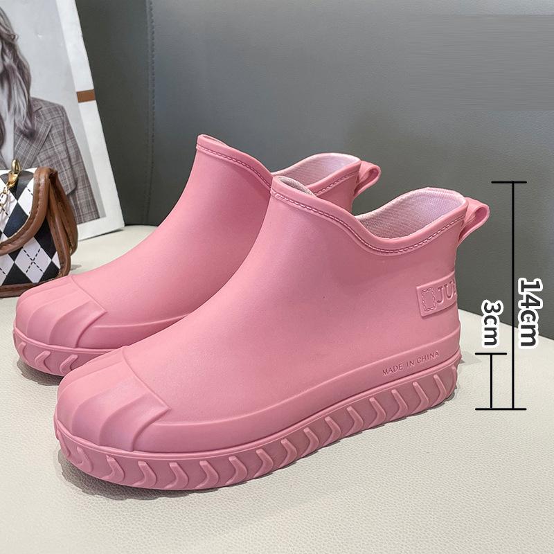 Модные женские дождевые туфли, водонепроницаемые нескользящие резиновые сапоги, резиновые сапоги по щиколотку, водонепроницаемая резиновая обувь, садовые галоши, размер 36-41