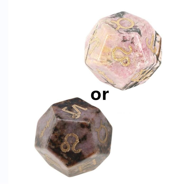 1 Piece Astrological Dices 12 Sided Crystal Polyhedral Dice Astrology Tarot Card Constellation Divination Dices