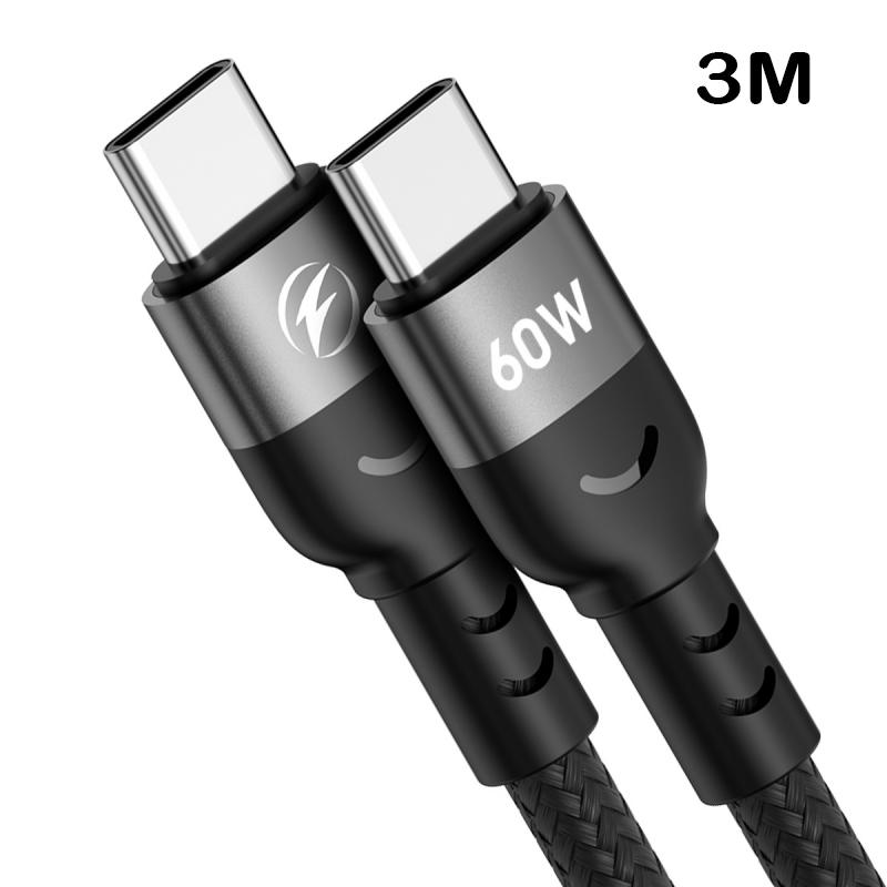 FONKEN Type C To Type C PD 60W Fast Charging Cable for Xiaomi Samsung Galaxy For Macbook