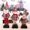 Santa Claus Christmas Ornaments Tree Decor Elk Snowman Plush Christmas Telescopic Doll Decoration For Home 2024 Navidad Gift Kid