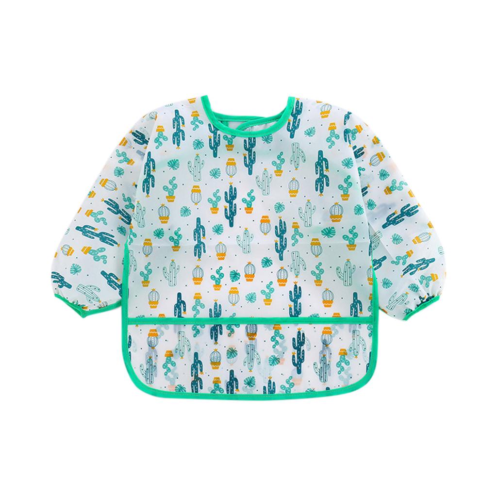 Детские нагрудники с длинными рукавами и водонепроницаемыми рукавами для малышей, мягкие мультяшные нагрудники для девочек и мальчиков