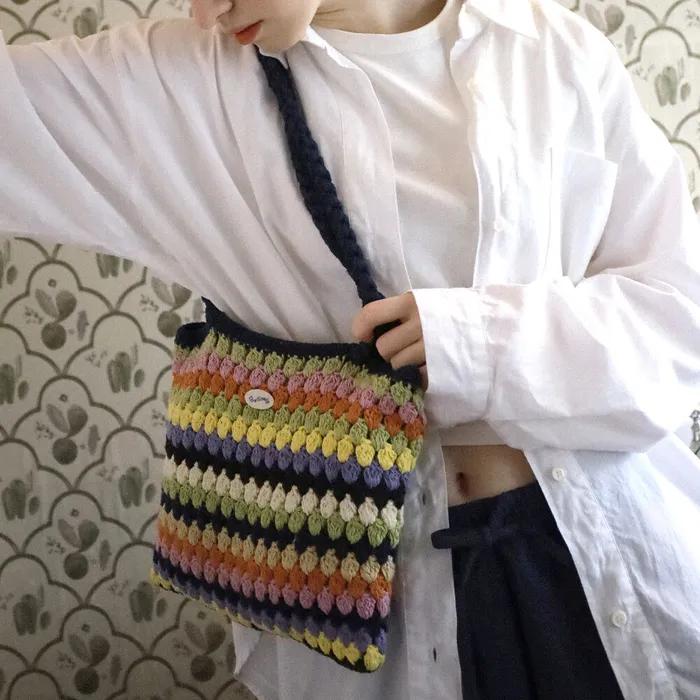 No. 56 / Fruits Shoulder Bag (Fruits Crochet Bag Shoulder Bag Knit Bag)