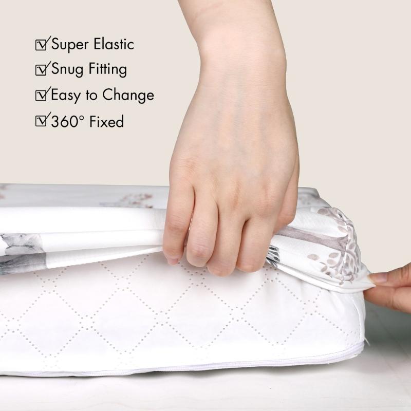 Pack of 2pcs Baby Fitted Sheet Crib Bed Cover Sheet Cartoon Print Bassinet Sheet Mattress Covers Elastic Removable Cover