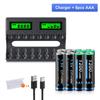 8slot LCD Smart 1.5V Li-ion Battery Charger+1.5V AA AAA Li-ion Rechargeable Battery