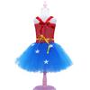 Kids Girls Superhero Diana Mesh Tutu Dress Headwear Set Children Halloween Cosplay Costumes Child Pretend Princess Party Role Play Outfit