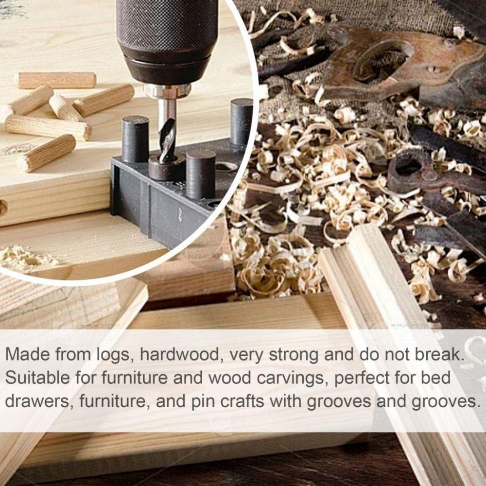 100Pcs Woodworking Chamfered Wooden Dowel Pins Wood Carvings Bed Drawers Round Grooved Plugs