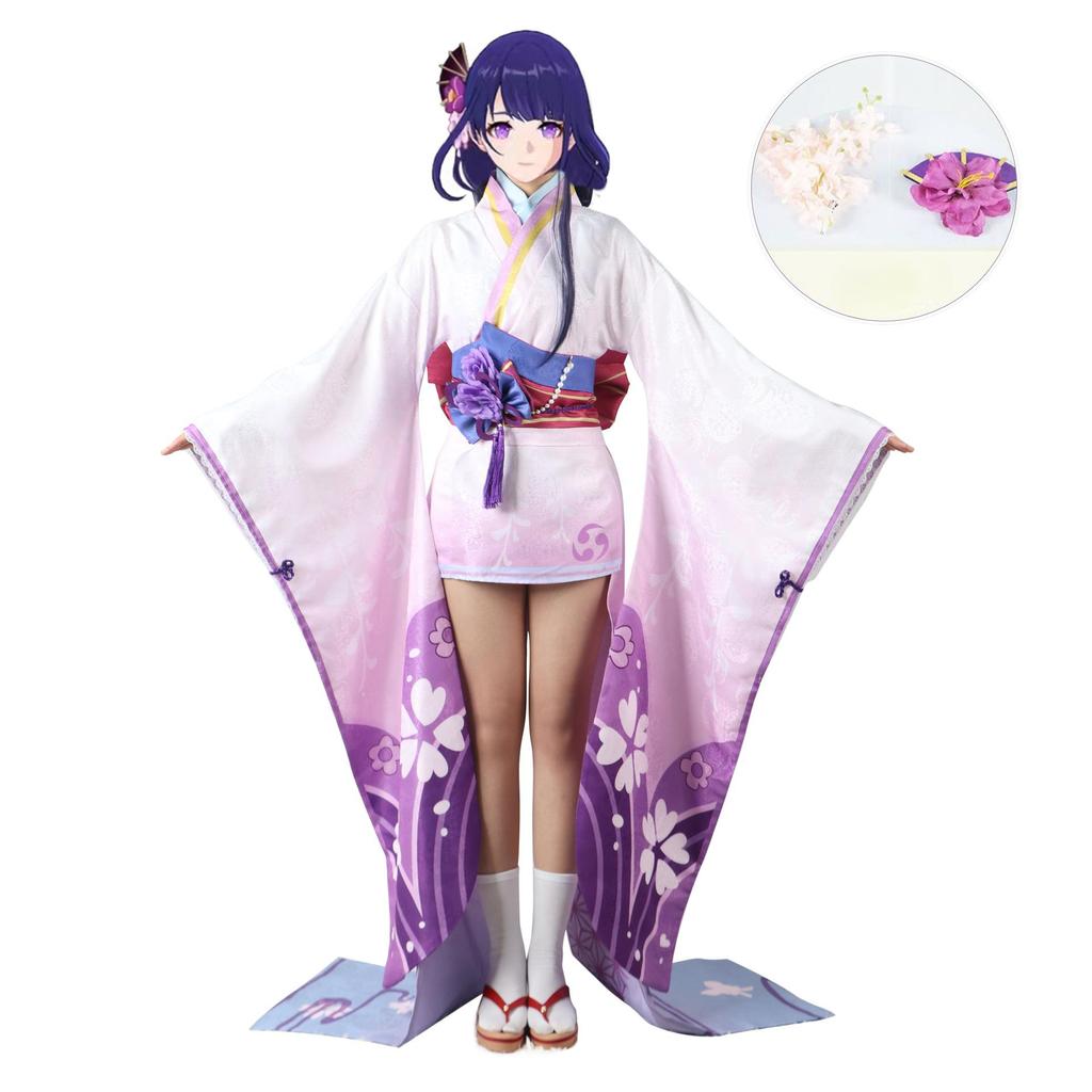 Игра Genshin Impact Костюм Raiden Shogun Baal Наряды Платье Парик Головной убор Raiden Ei Хэллоуин Карнавал Косплей Для Genshin