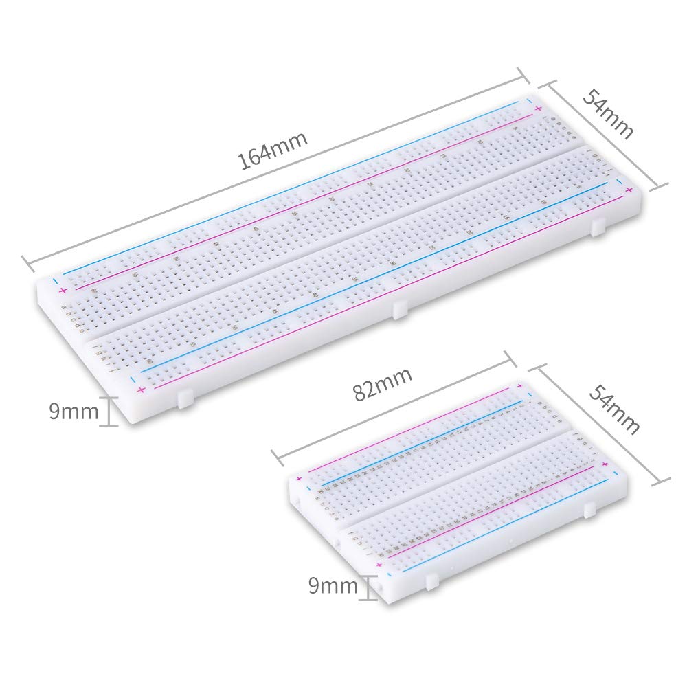 4PCS Breadboards Kit Include 2PCS 830 Point 2PCS 400 Point Solderless Breadboards for Proto Shield Distribution Connecting Blocks