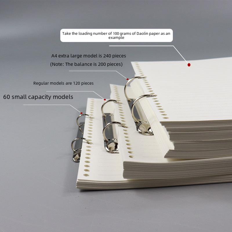 Папка-регистратор из прозрачного матового твила с двумя отверстиями и отрывными листами — подходит для форматов A4, B5, A5, A6