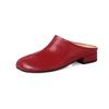 Fashion 2025 New Mueller Slippers Genuine Leather Sewning Designer Novelty Style Slip-On Shoes Comfortable Split Toe Shoes for Women